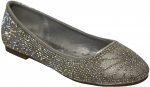 LADIES FLAT SHOES WITH RHINESTONES (SILVER)